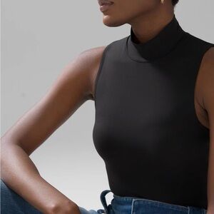 White House Black Market Forme mock neck Sleeveless Black Top